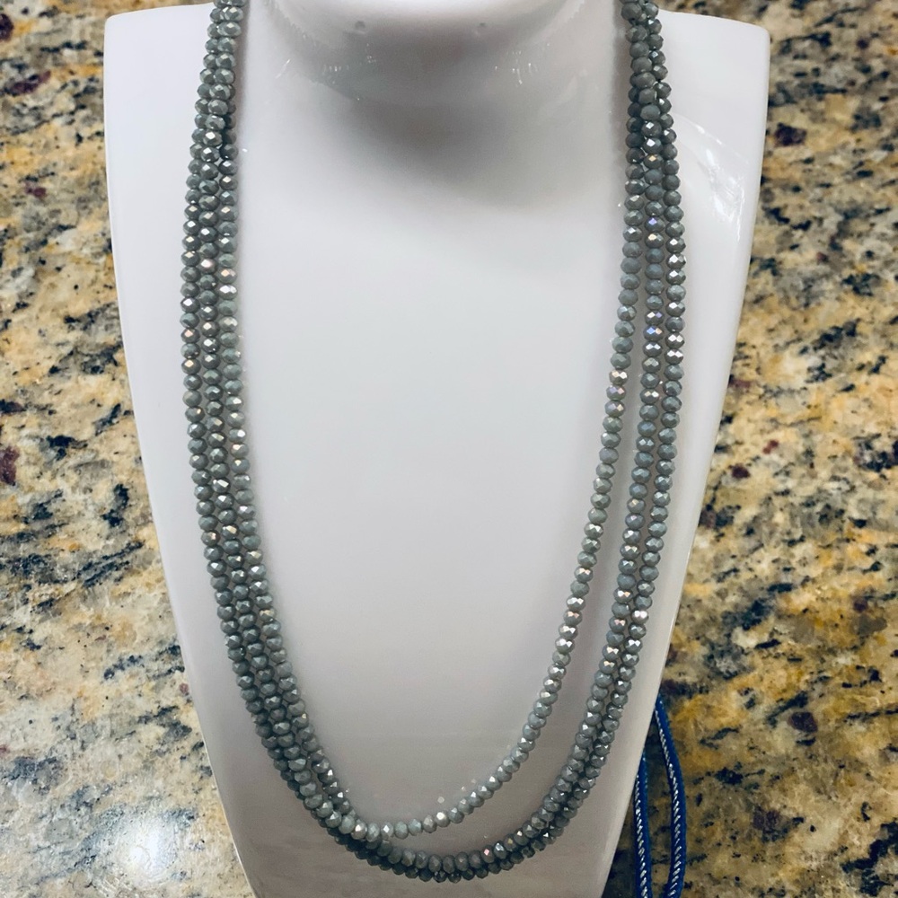 Elegant Gray Beaded Necklace